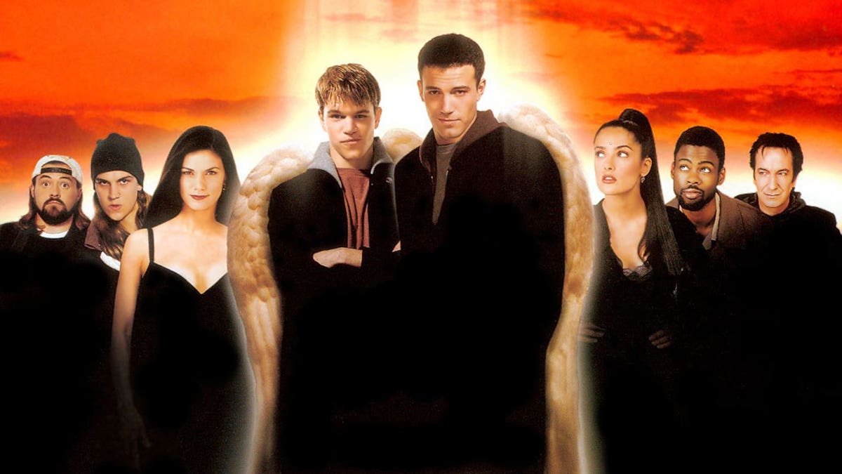 Who are the main characters and actors in Dogma?